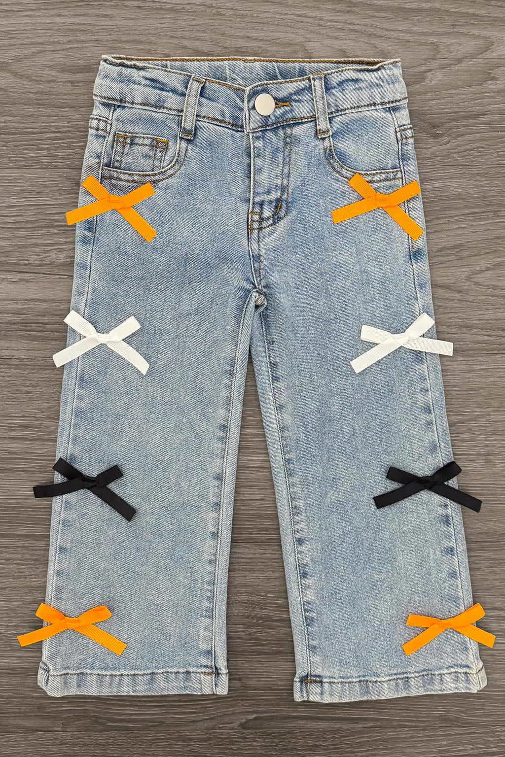 "Spooky Season" Bow Denim Pant Set