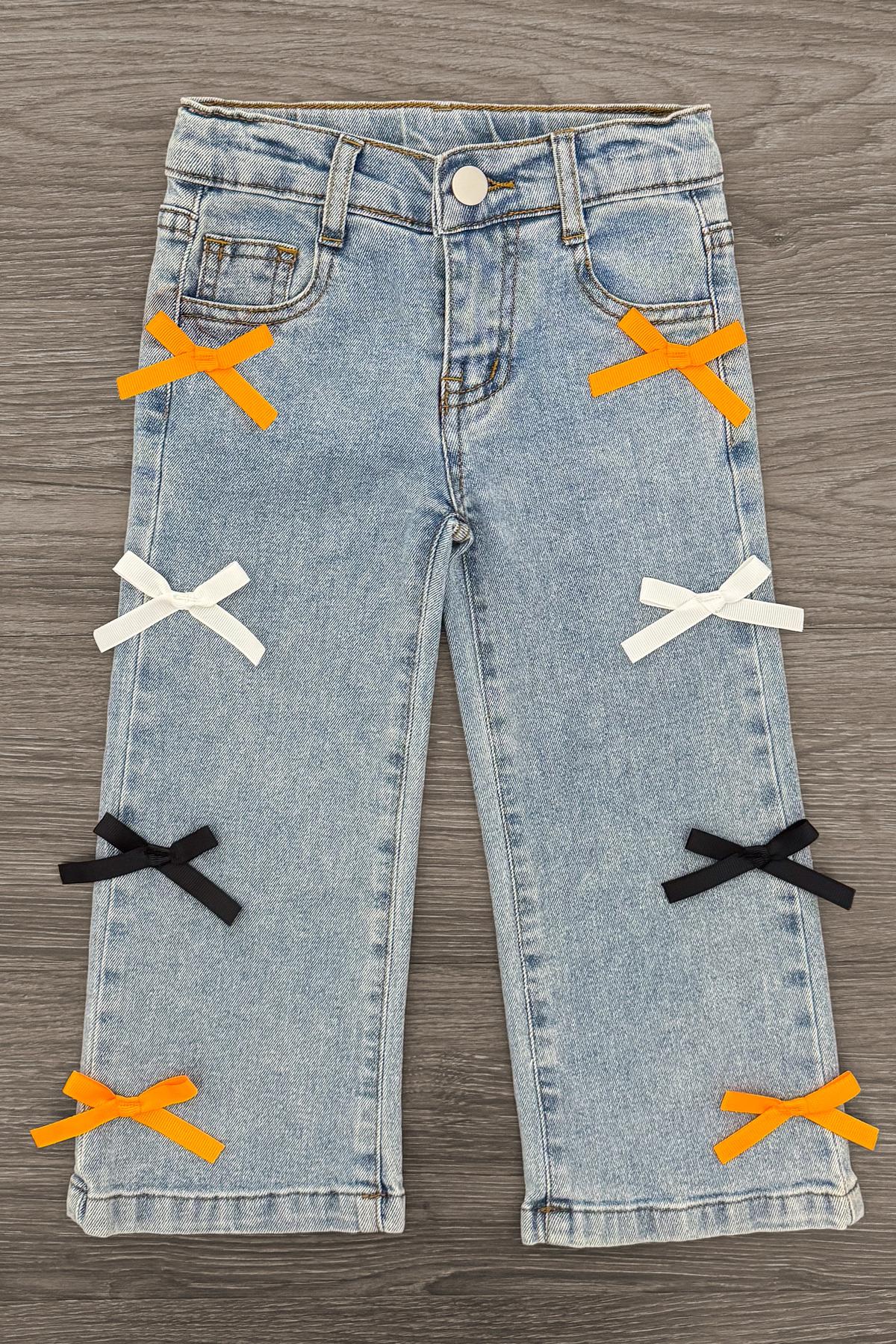 "Spooky Season" Bow Denim Pant Set