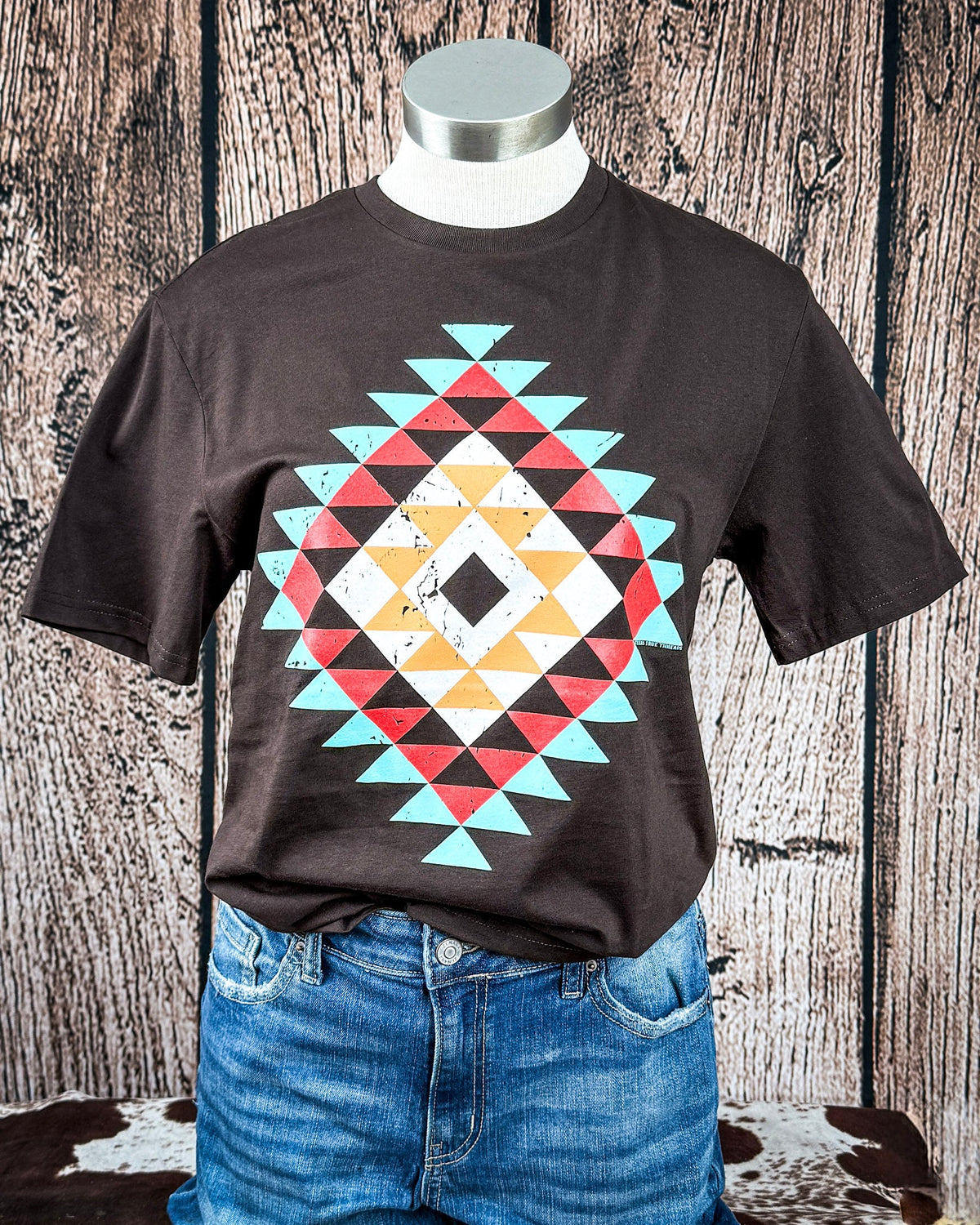 Canyon Lattice Graphic Tee in Chocolate