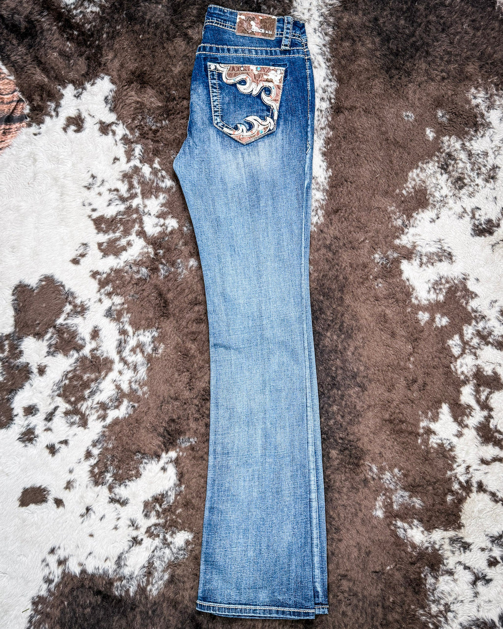 Wild Hide Women's Easy Fit Boot Cut Jeans by Grace in LA