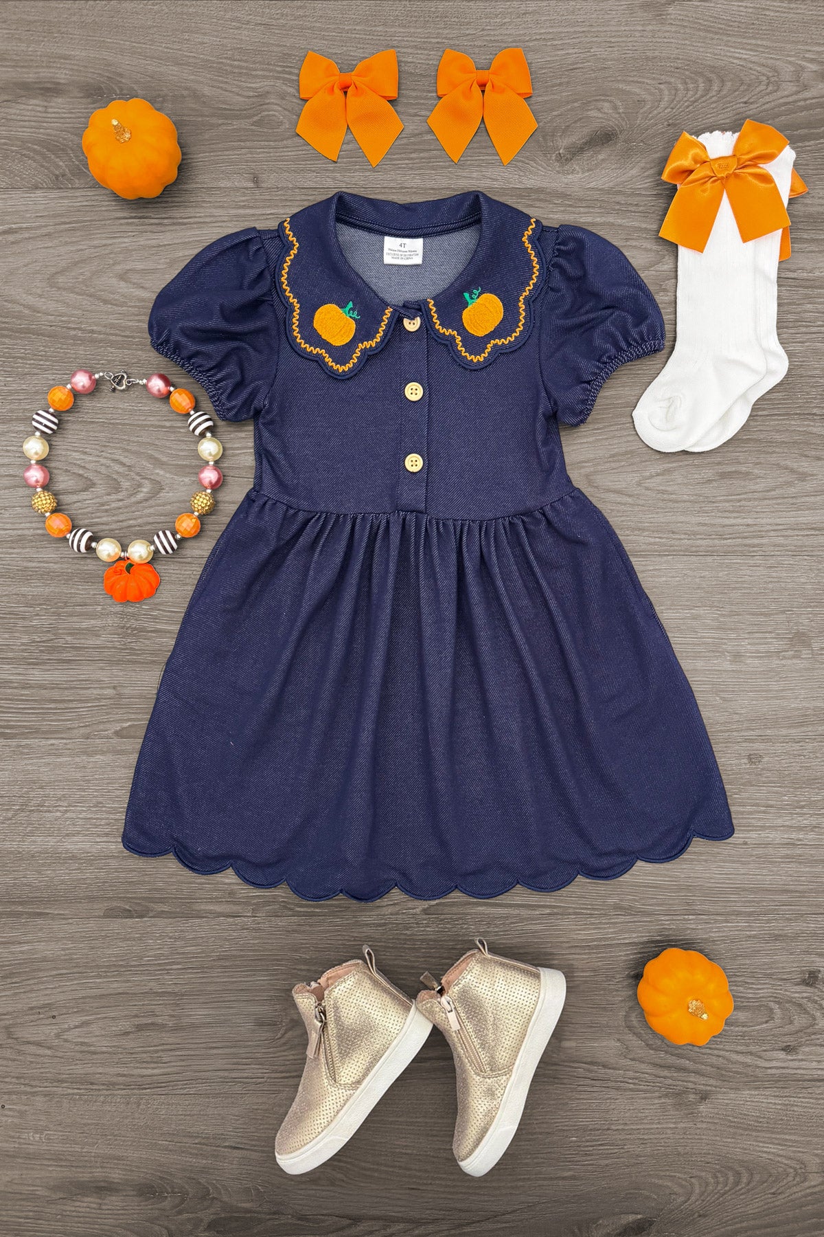 Faux Denim Pumpkin Dress