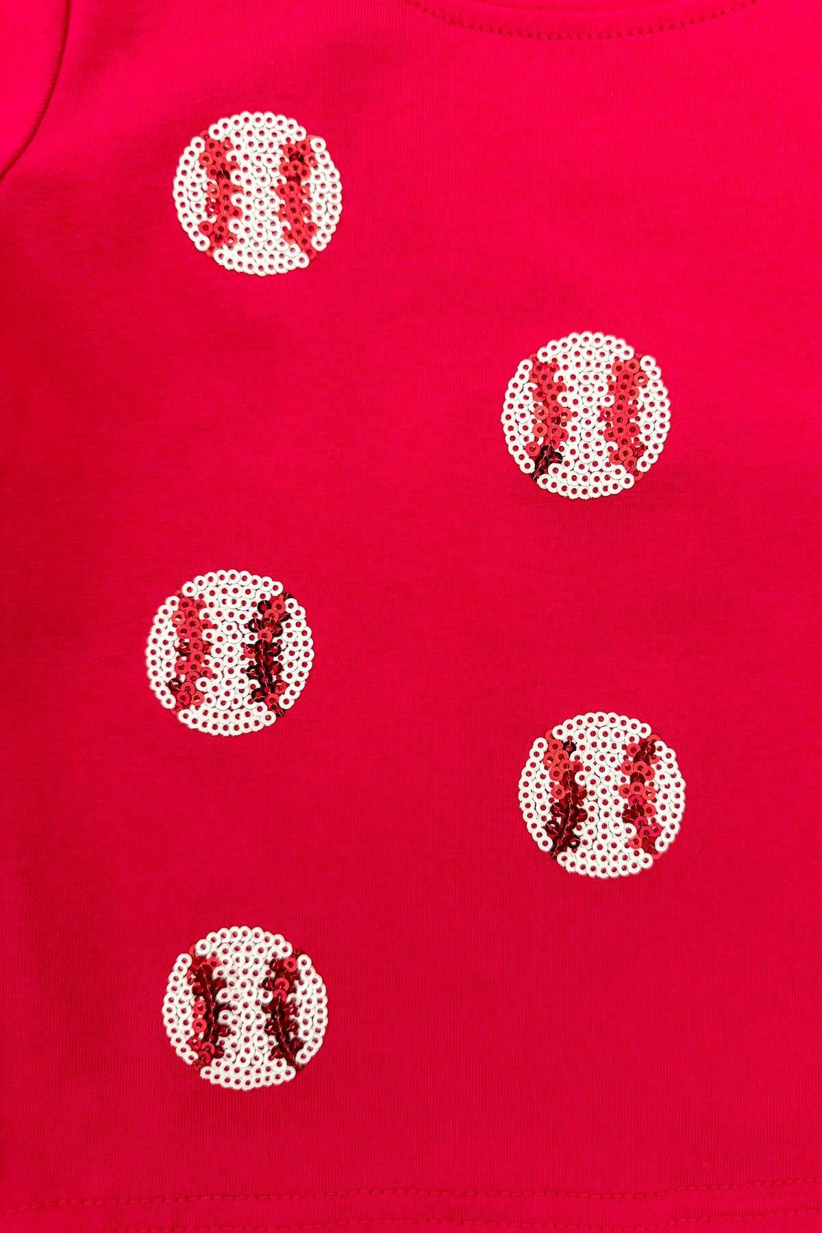 Mom & Me - Red Sequin Baseball Top