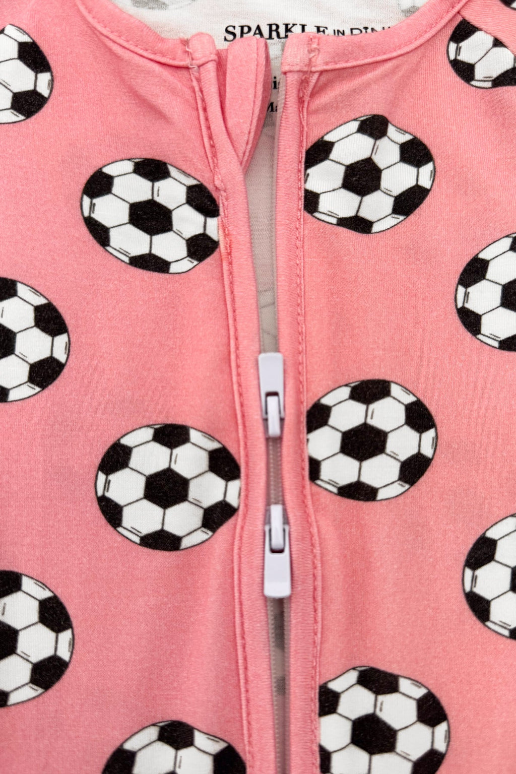 Pink Bamboo Soccer Ball Onesie