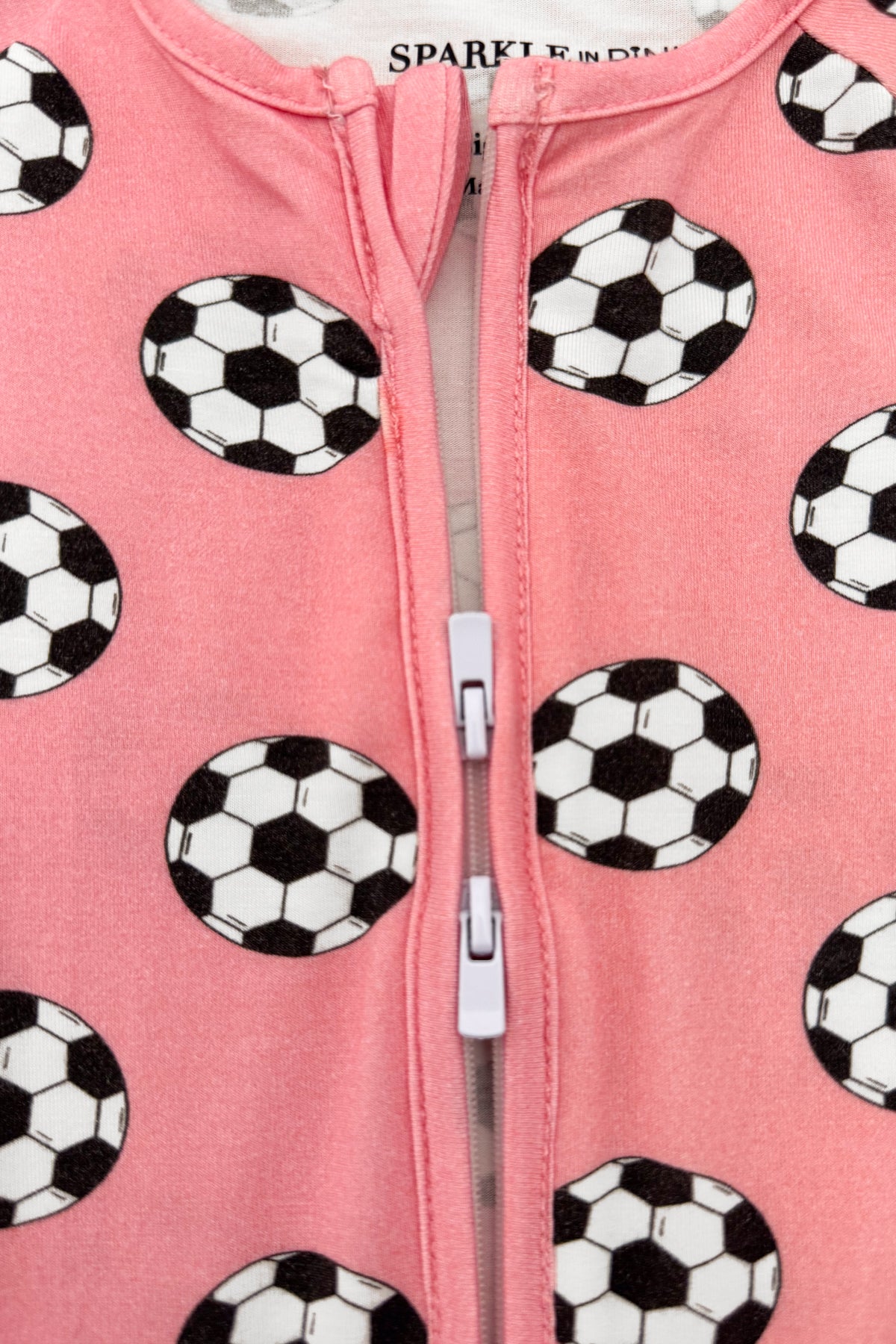 Pink Bamboo Soccer Ball Onesie