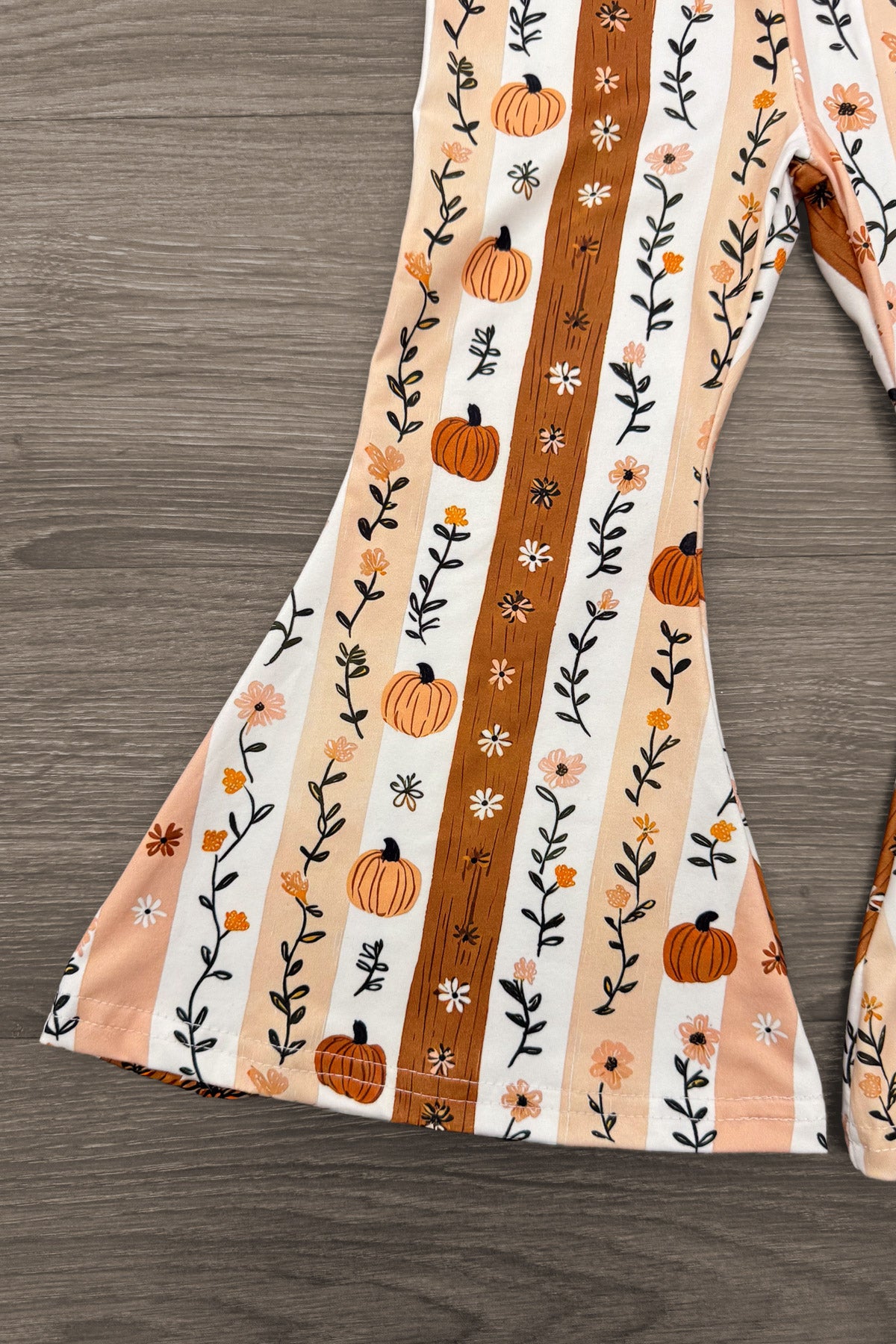 Floral Pumpkin Velvet Flare Set