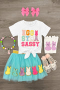 "Eggstra Sassy" Chenille Patch Tutu Skirt Set