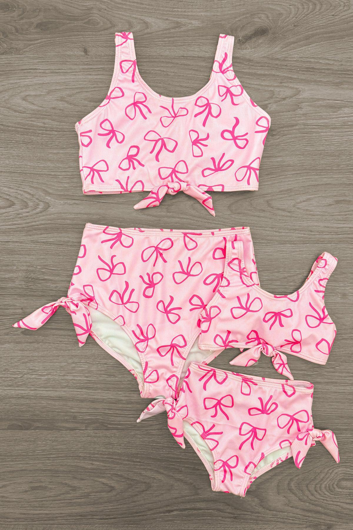 Mom & Me - Pink Bow Bikini