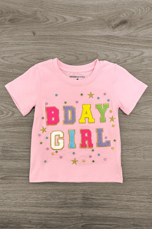 "Bday Girl" Rainbow Ruffle Sequin Skirt Set