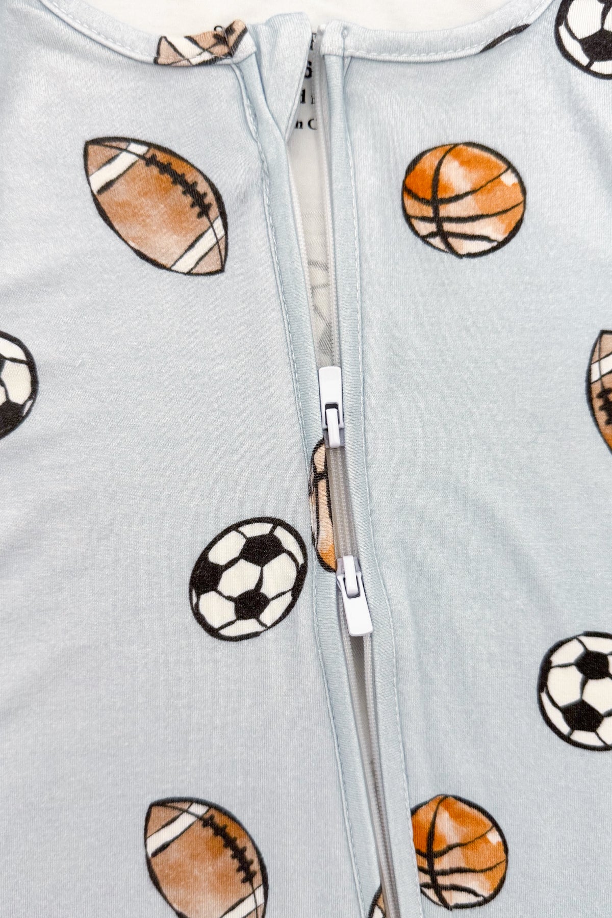 Light Blue Bamboo Ball Onesie