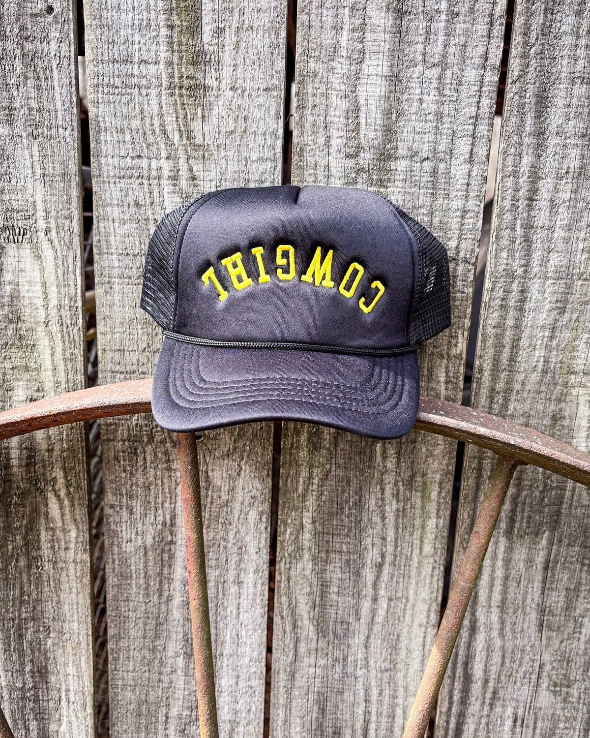 Midnight Cowgirl Embroidered Trucker Cap