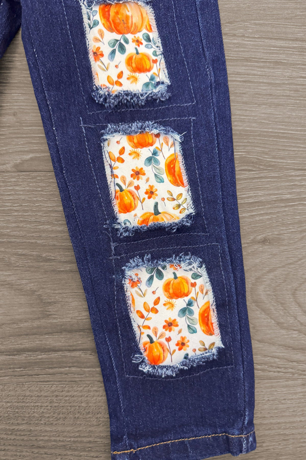 "Fall" Pumpkin Denim Pant Set