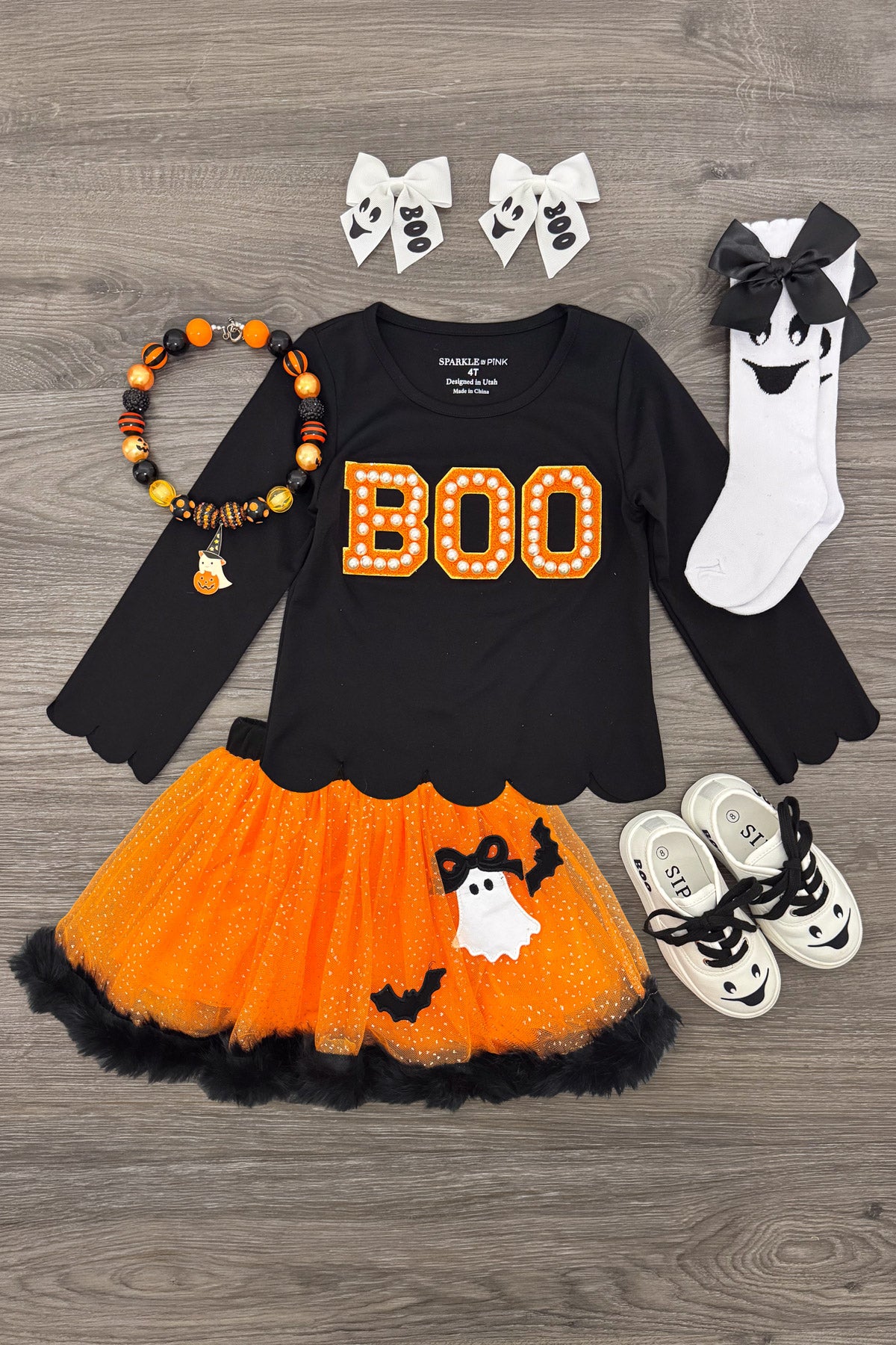 "Boo" Ghost Tutu Skirt Set
