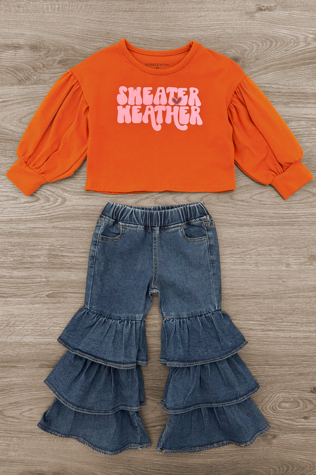 "Sweater Weather" Denim Bell Bottom Set