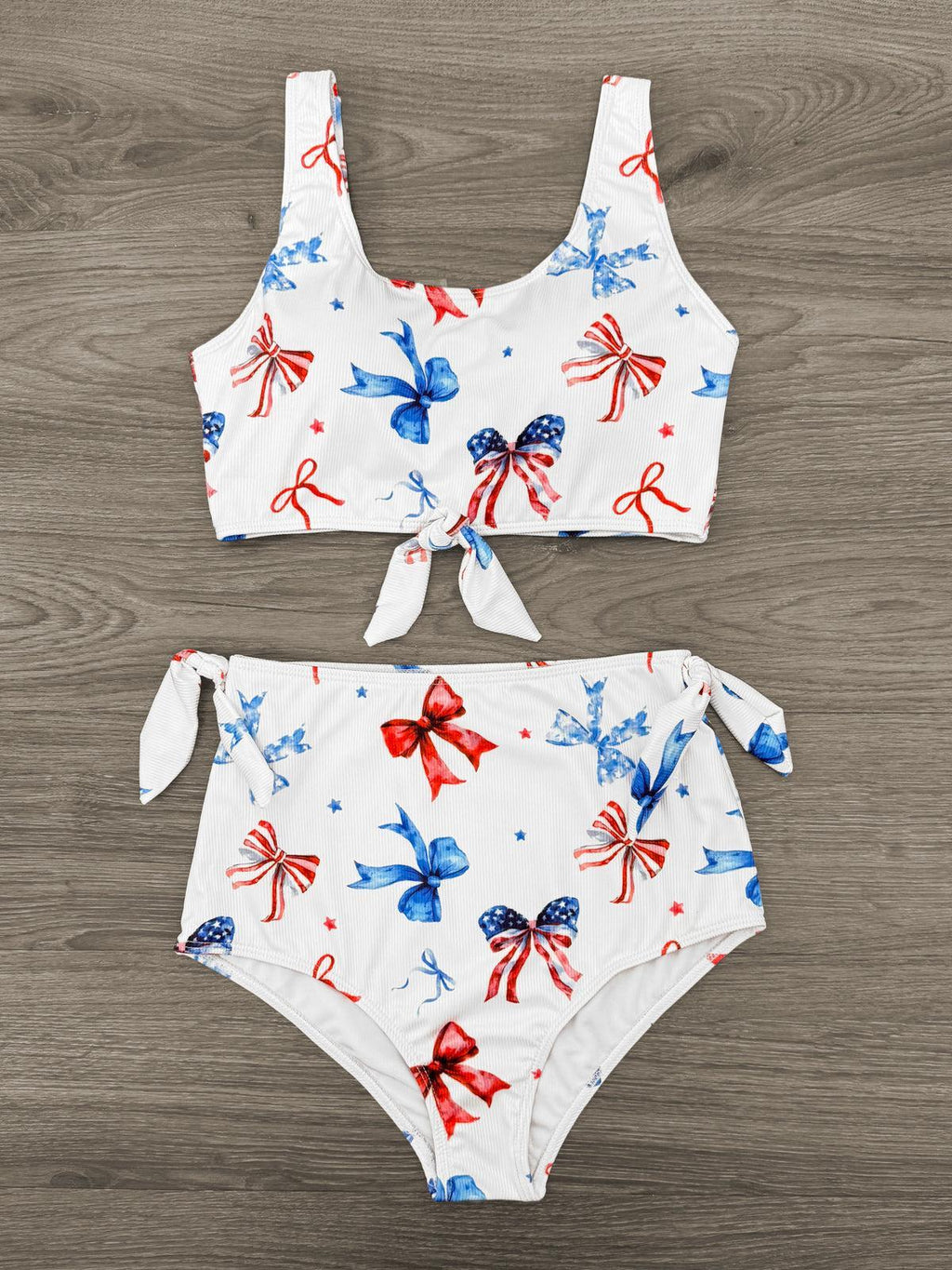Mom & Me - Red White & Blue Bow Bikini
