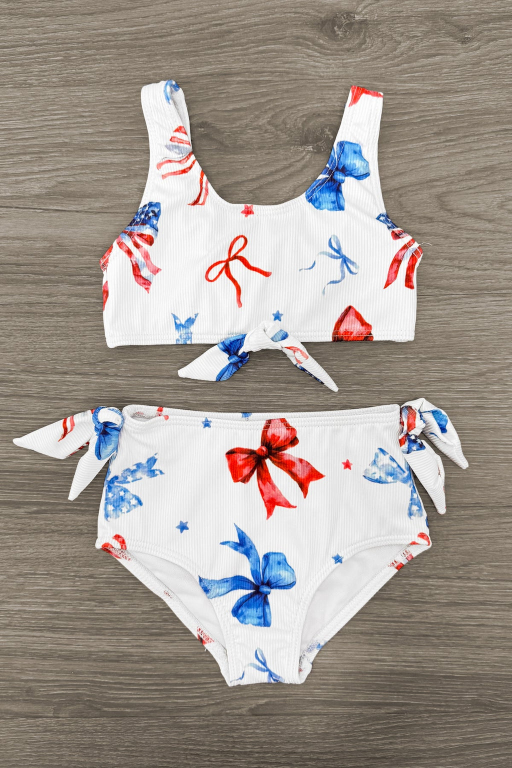 Mom & Me - Red White & Blue Bow Bikini