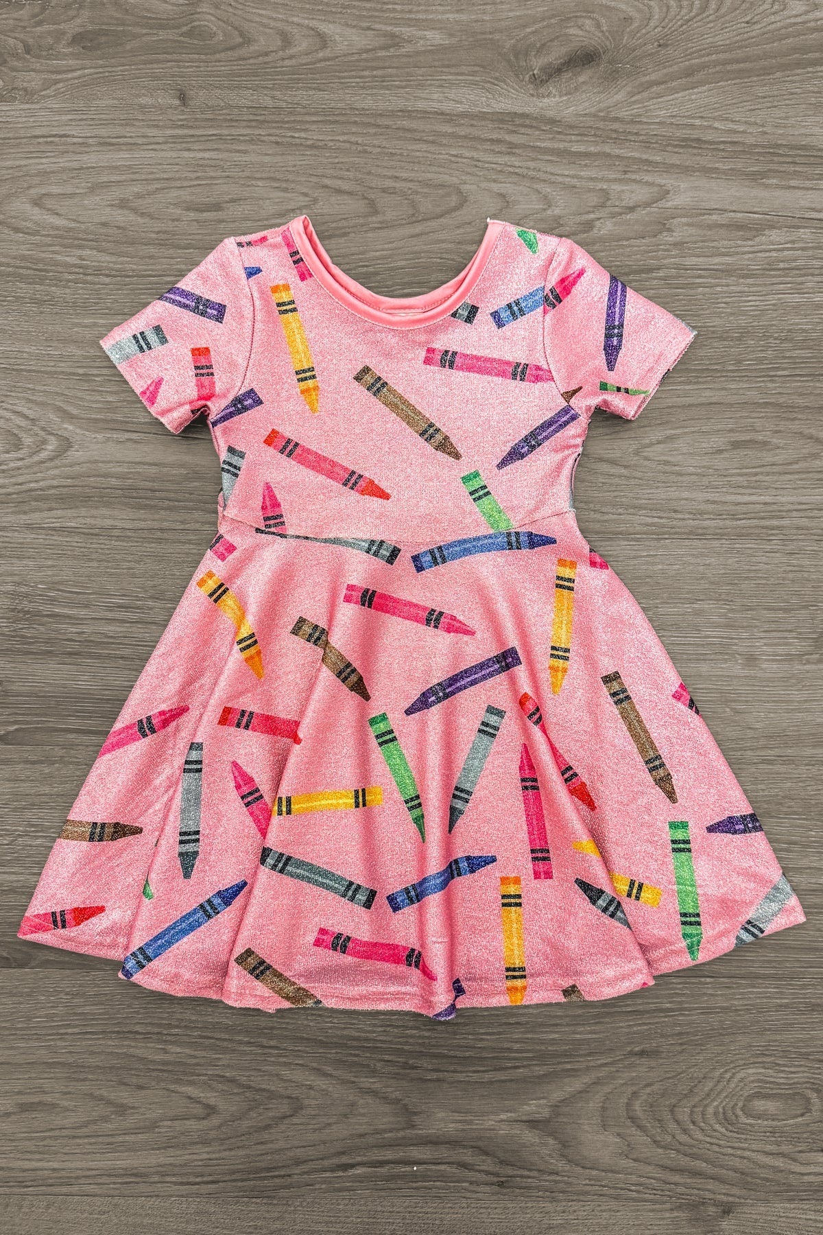 Mom & Me - Pink Glitter Crayon Dress