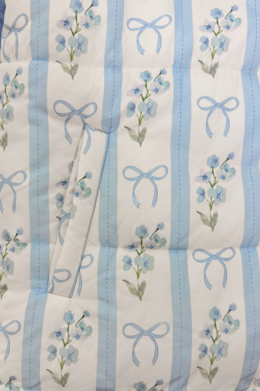 Mom & Me - Blue & White Floral Bow Vest Set