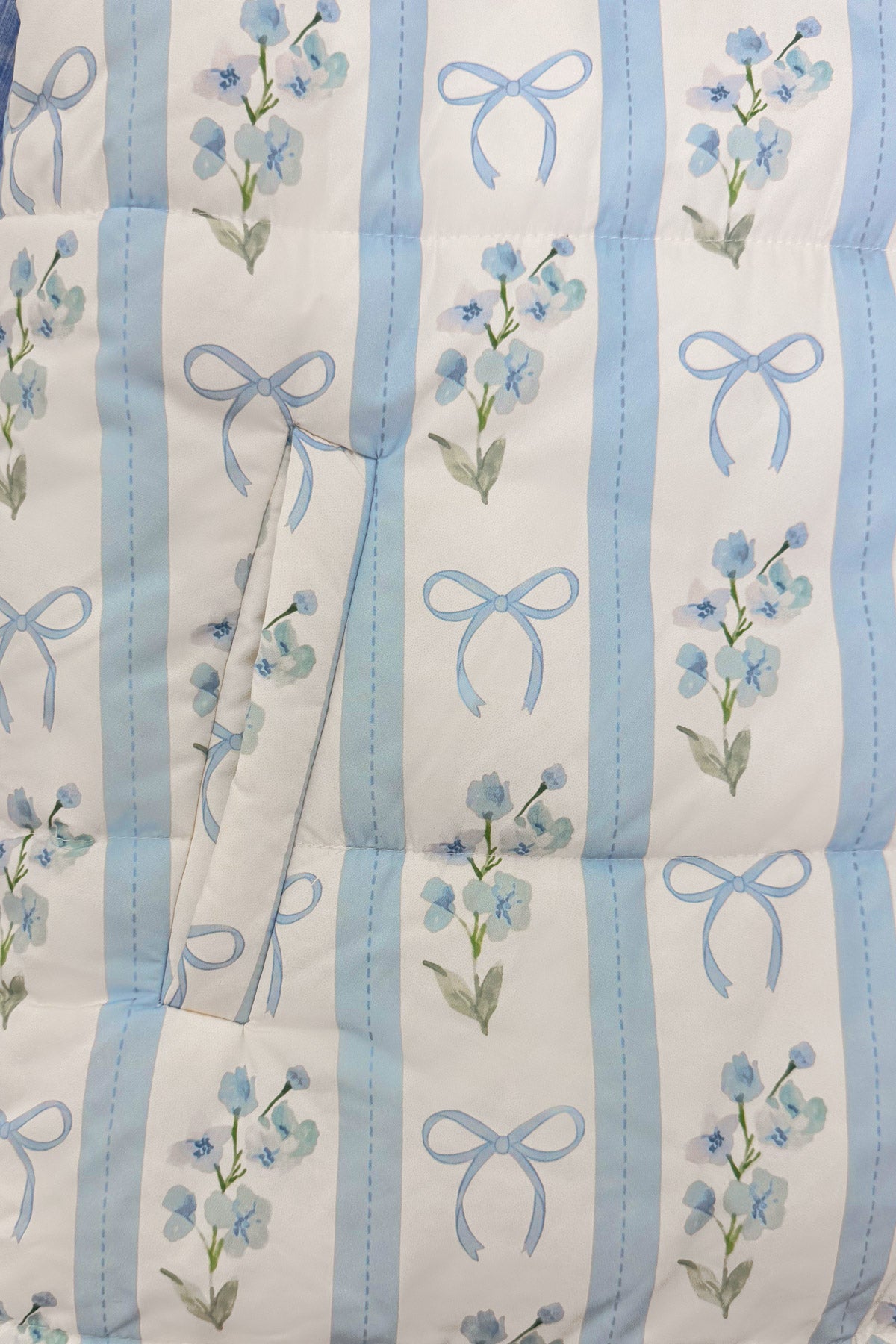 Mom & Me - Blue & White Floral Bow Vest Set