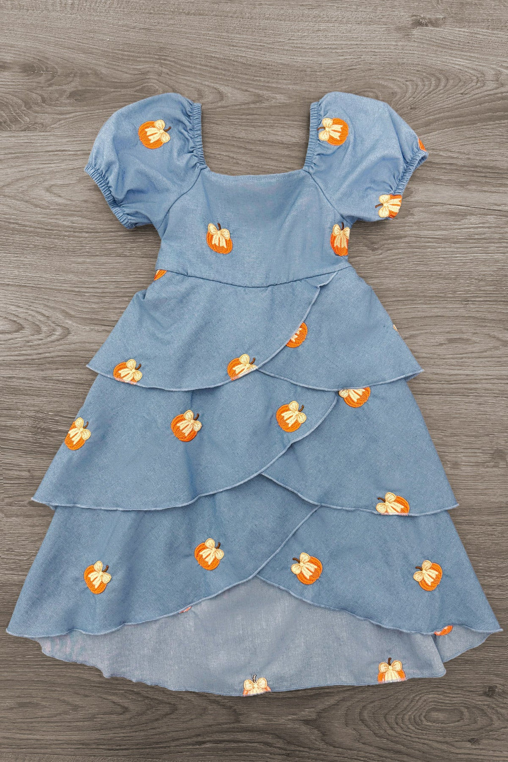 Chambray Pumpkin Maxi Dress