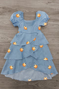 Chambray Pumpkin Maxi Dress