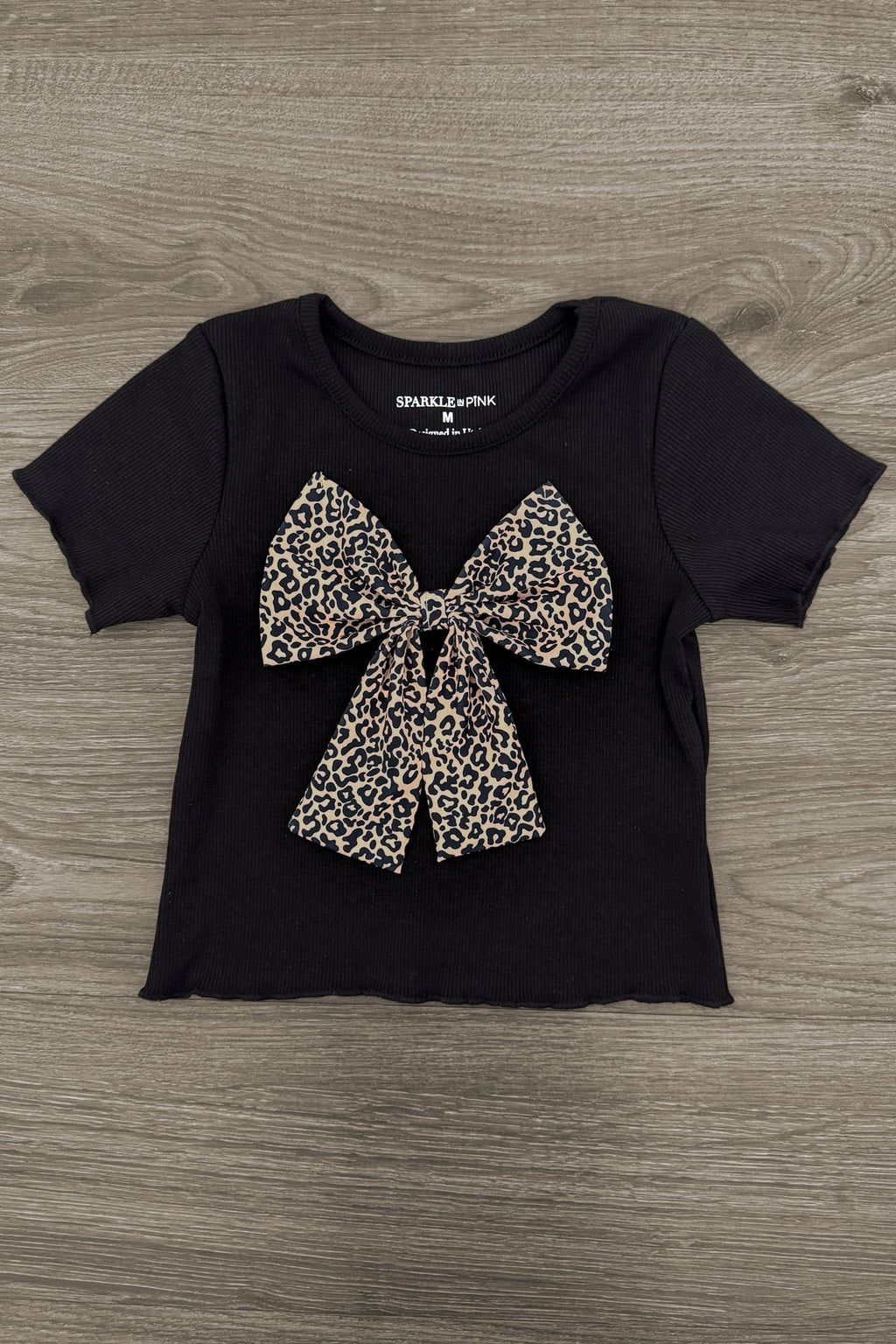 Black Cheetah Print Ruffle Skirt Set