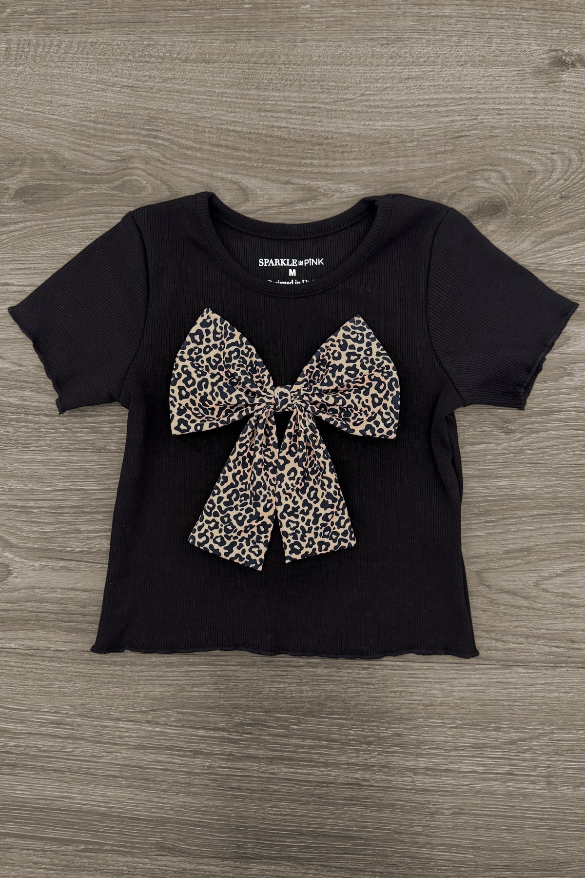 Black Cheetah Print Ruffle Skirt Set