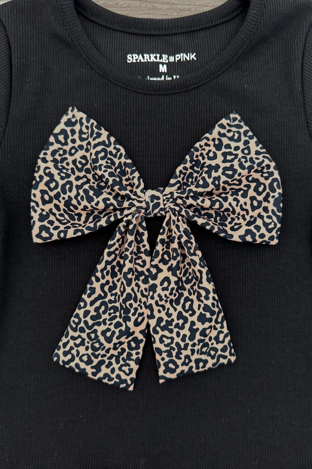 Black Cheetah Print Ruffle Skirt Set