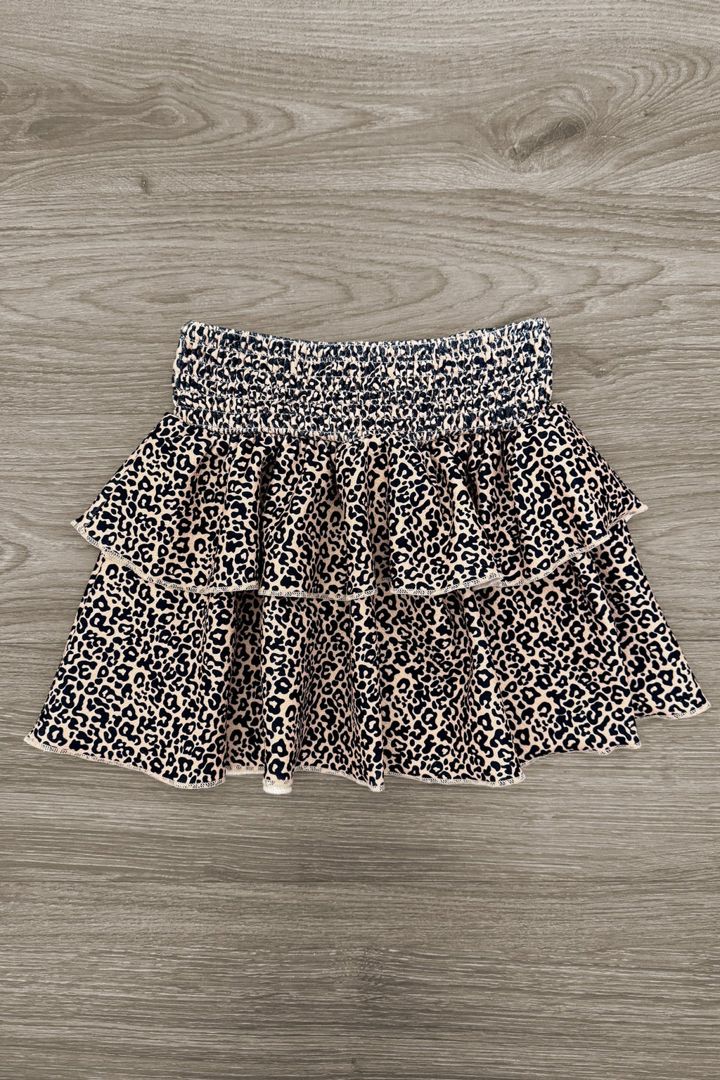 Black Cheetah Print Ruffle Skirt Set