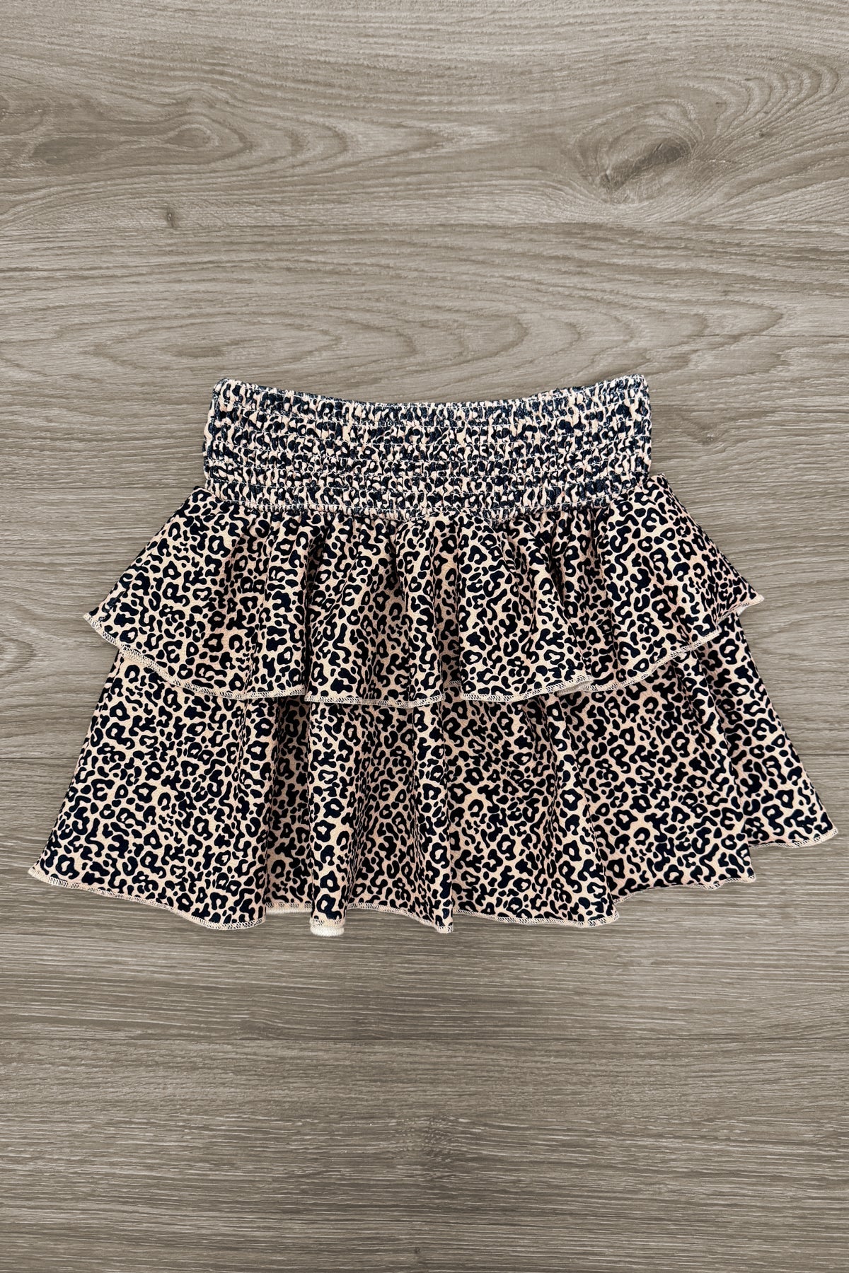 Black Cheetah Print Ruffle Skirt Set