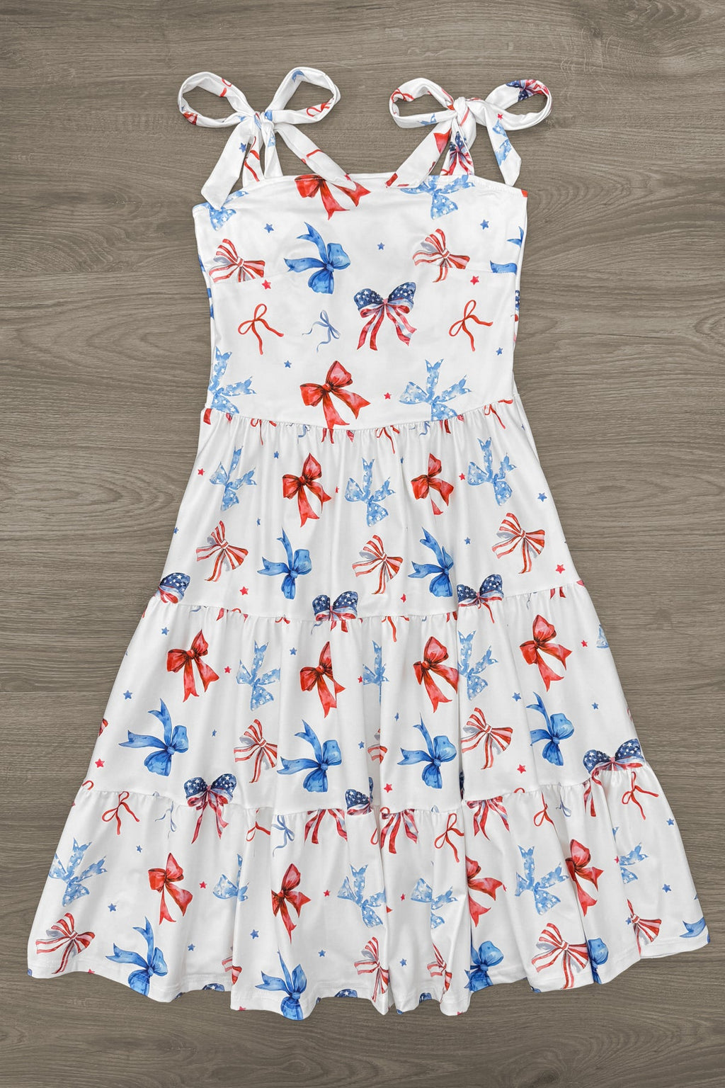 Mom & Me - Red White & Blue Bow Dress