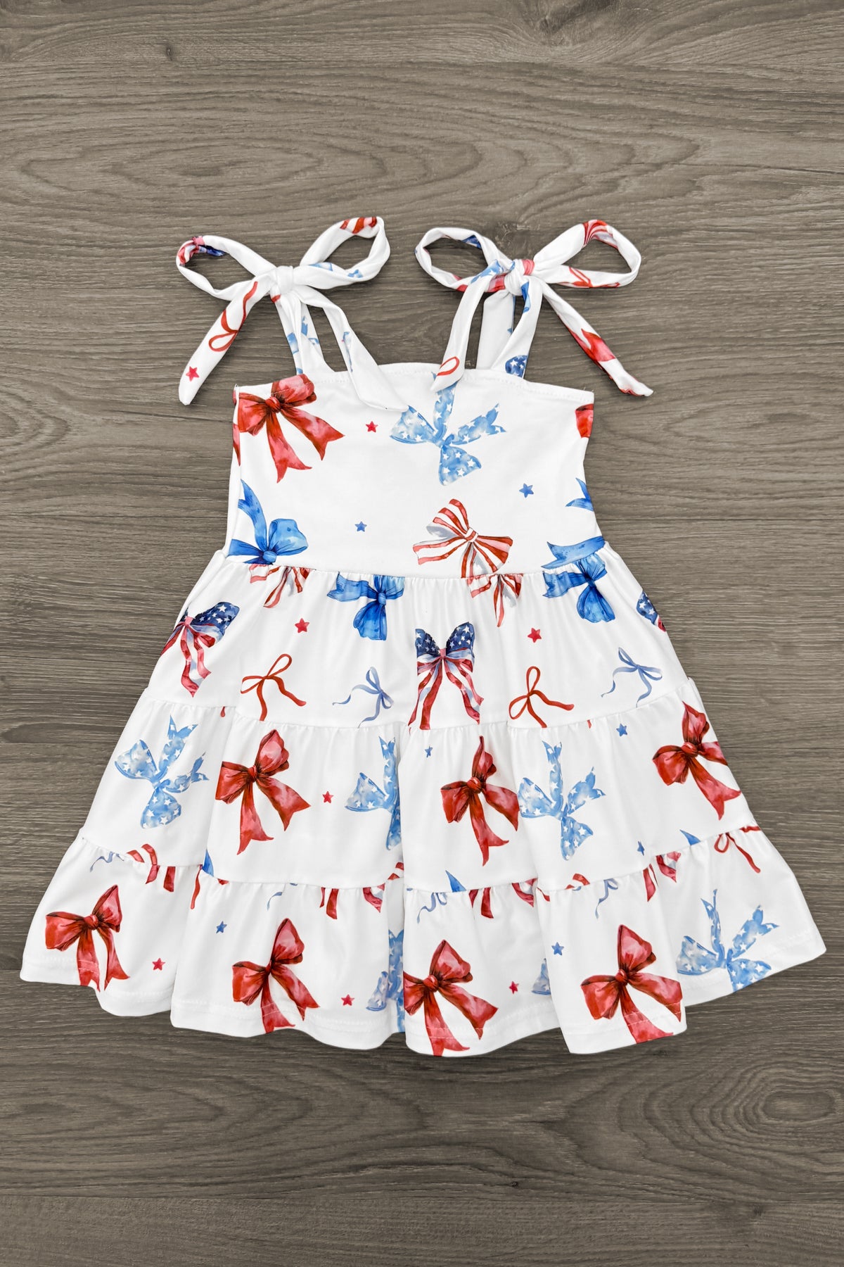 Mom & Me - Red White & Blue Bow Dress