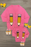 Mom & Me - Hot Pink Sequin Pencil Cardigan