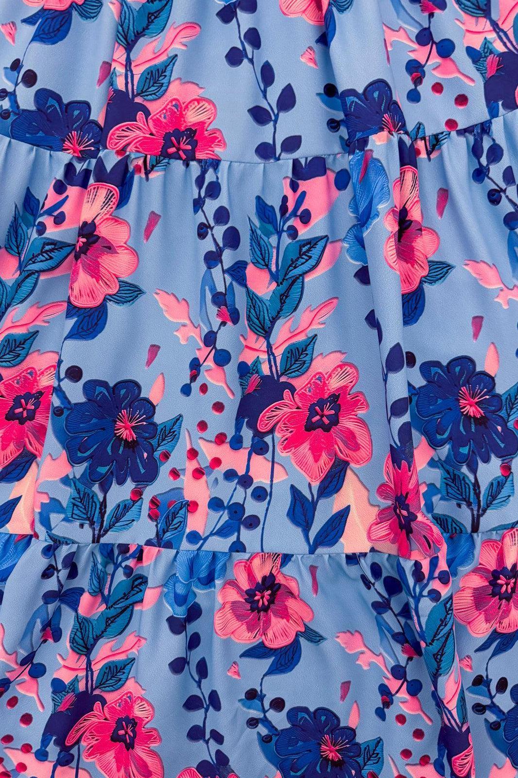 Mom & Me - Blue & Pink Floral Dress