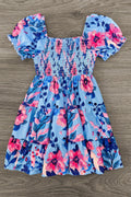 Mom & Me - Blue & Pink Floral Dress