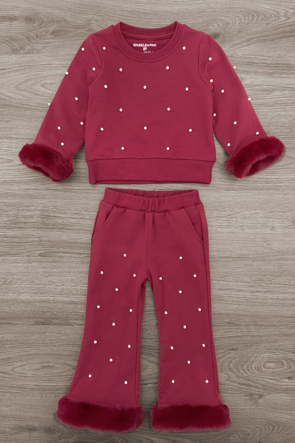 Fuzzy Pearl Flare Pant Set