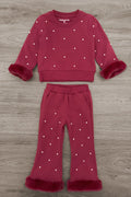 Fuzzy Pearl Flare Pant Set