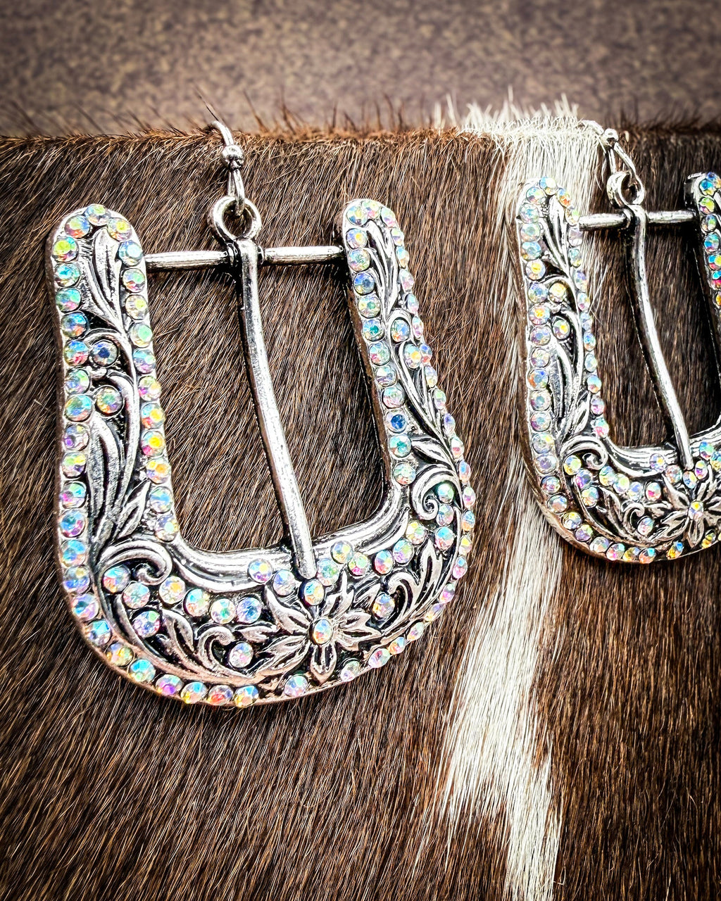 Avery Rhinestone Buckle Fashion Dangle Earrings