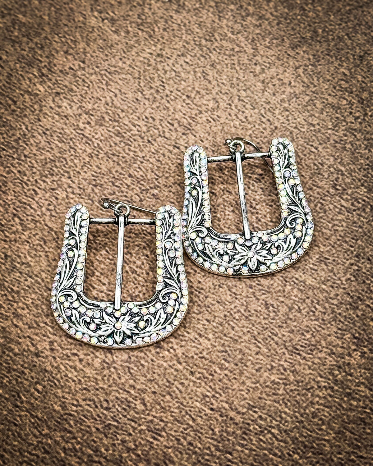 Avery Rhinestone Buckle Fashion Dangle Earrings