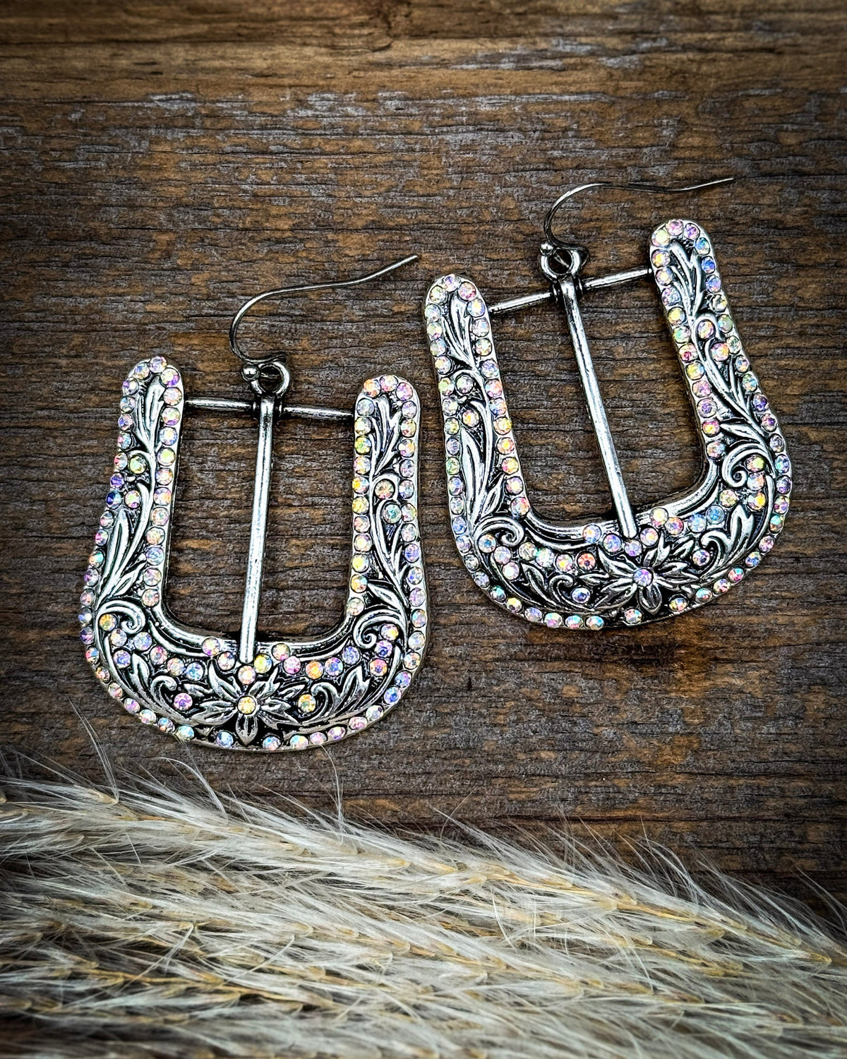 Avery Rhinestone Buckle Fashion Dangle Earrings