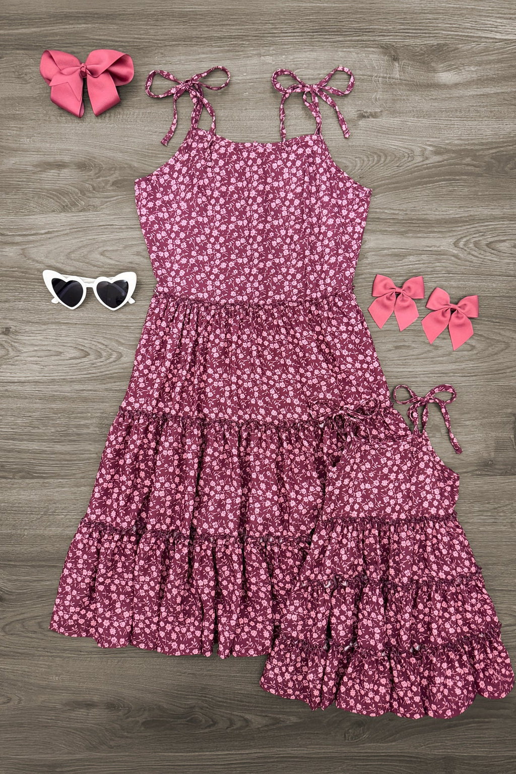 Mom & Me - Plum Floral Dress