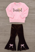 Mom & Me - "Thankful" Pink Pullover & Pant Set