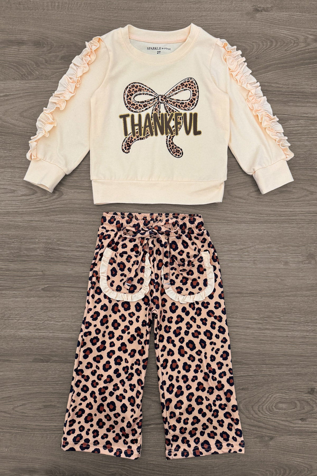 "Thankful" Cheetah Bow Pant Set