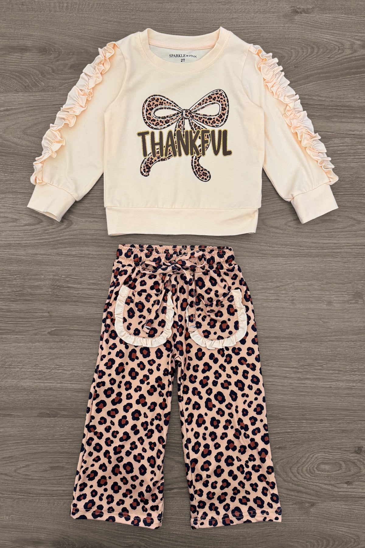 "Thankful" Cheetah Bow Pant Set