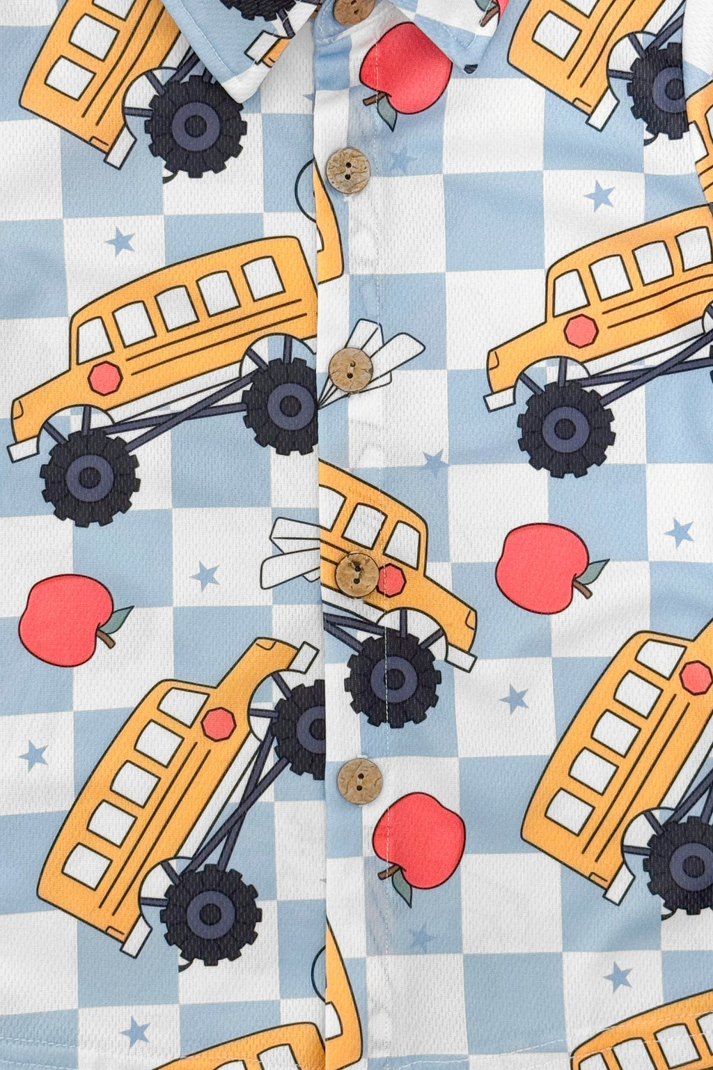 Blue Checkered School Button Down Top