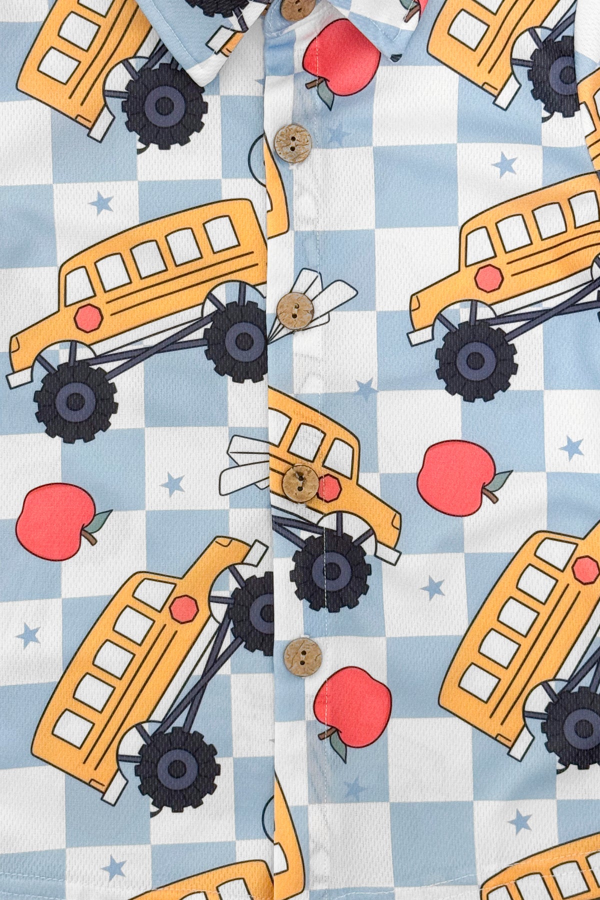 Blue Checkered School Button Down Top