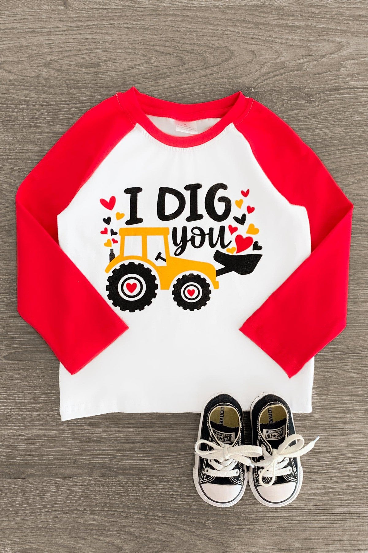 "I Dig You" Red & White Top