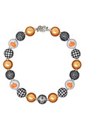 Checkered Pumpkin Bubblegum Necklace