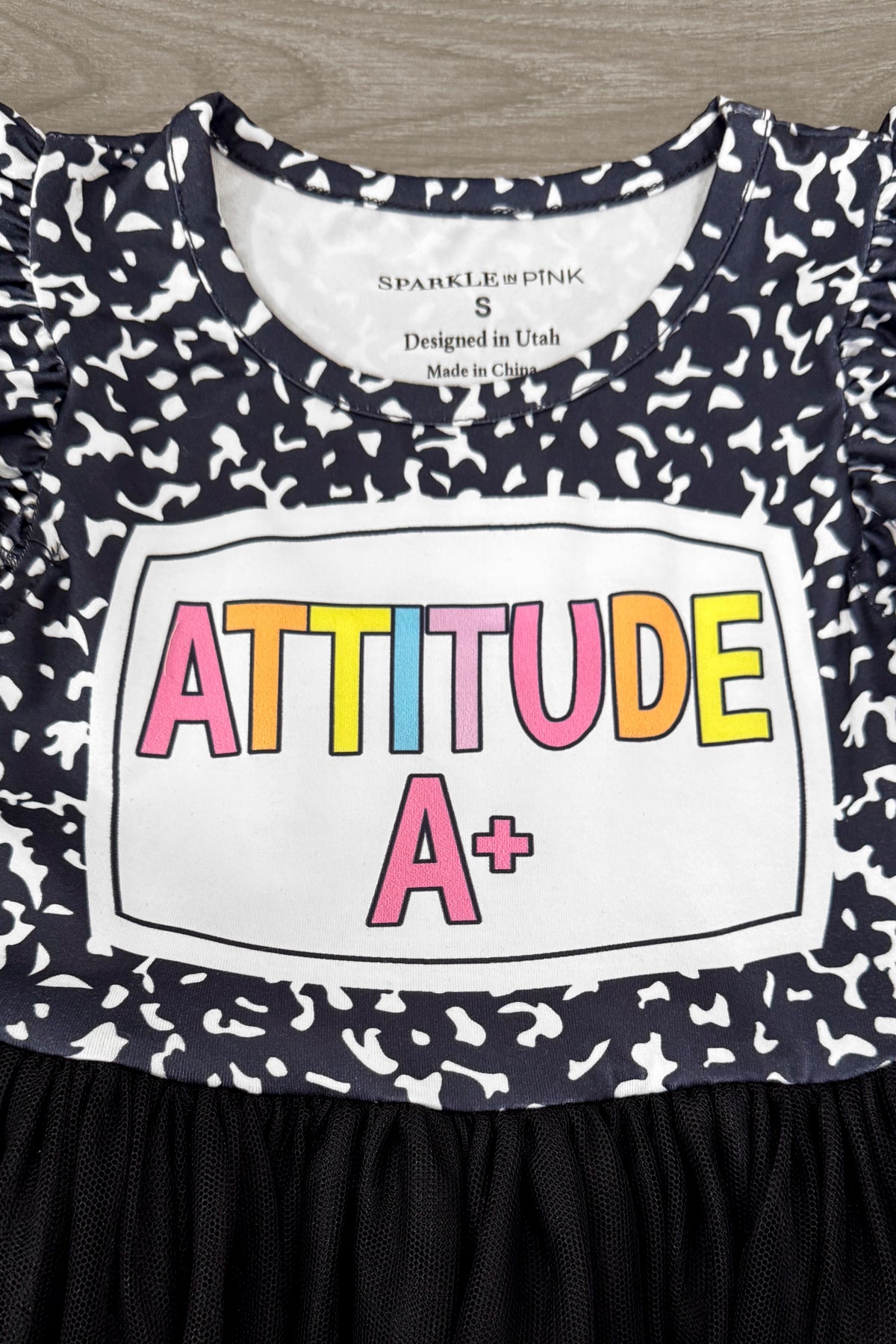 "Attitude A+" Chenille Patch Tutu Dress