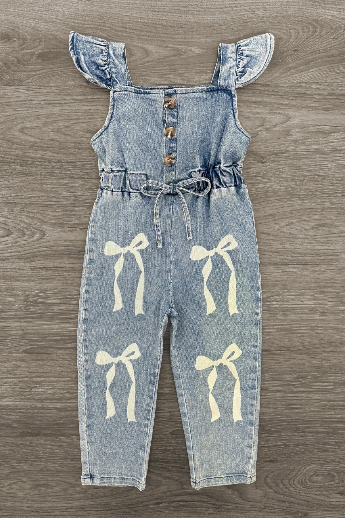 Bow Denim Jumpsuit