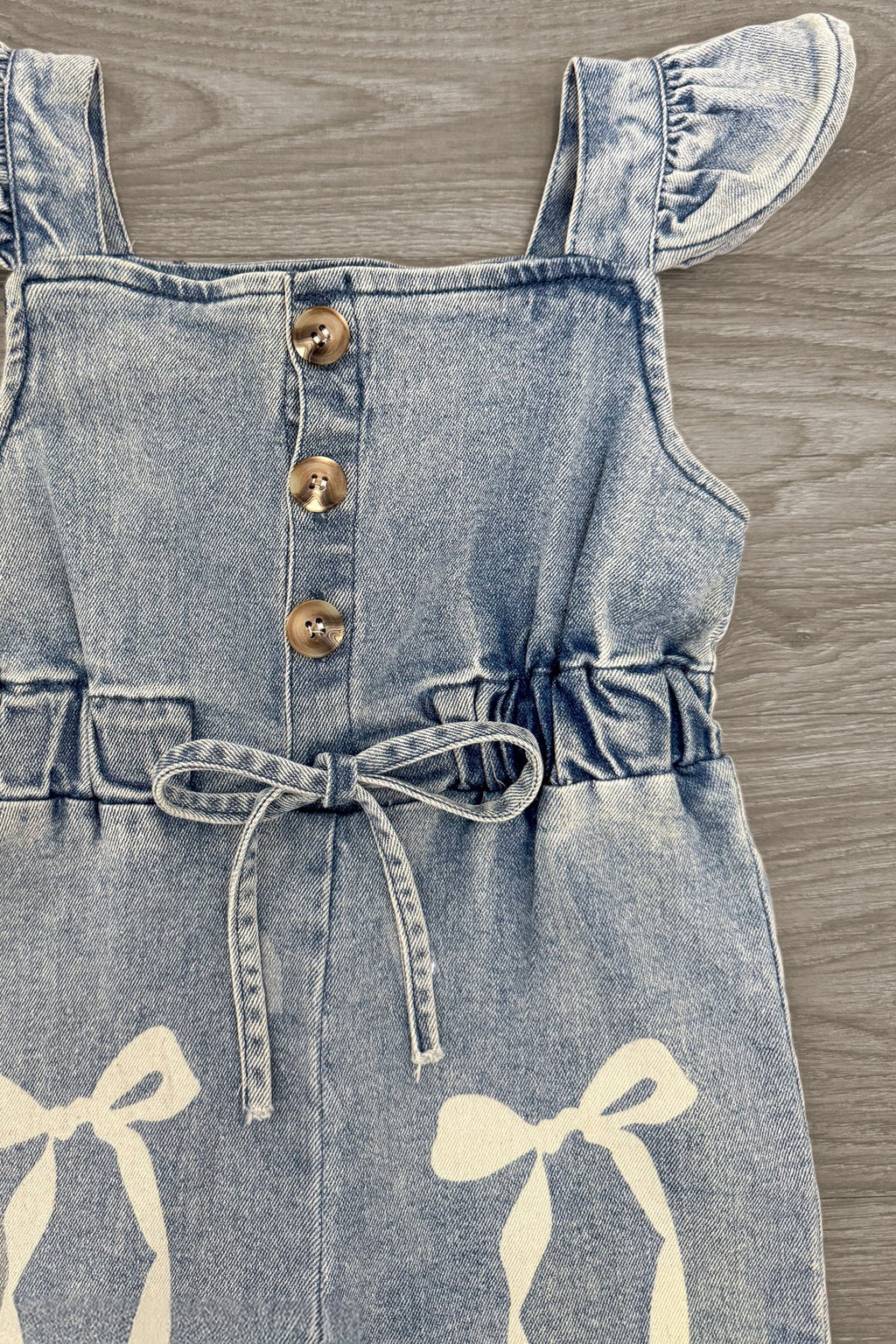 Bow Denim Jumpsuit